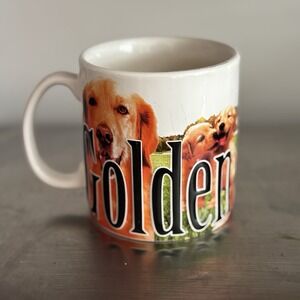 AmericaWare Golden Retriever Coffee Mug 18 fl oz Dog Puppies 3D Large‎ Cup Tea